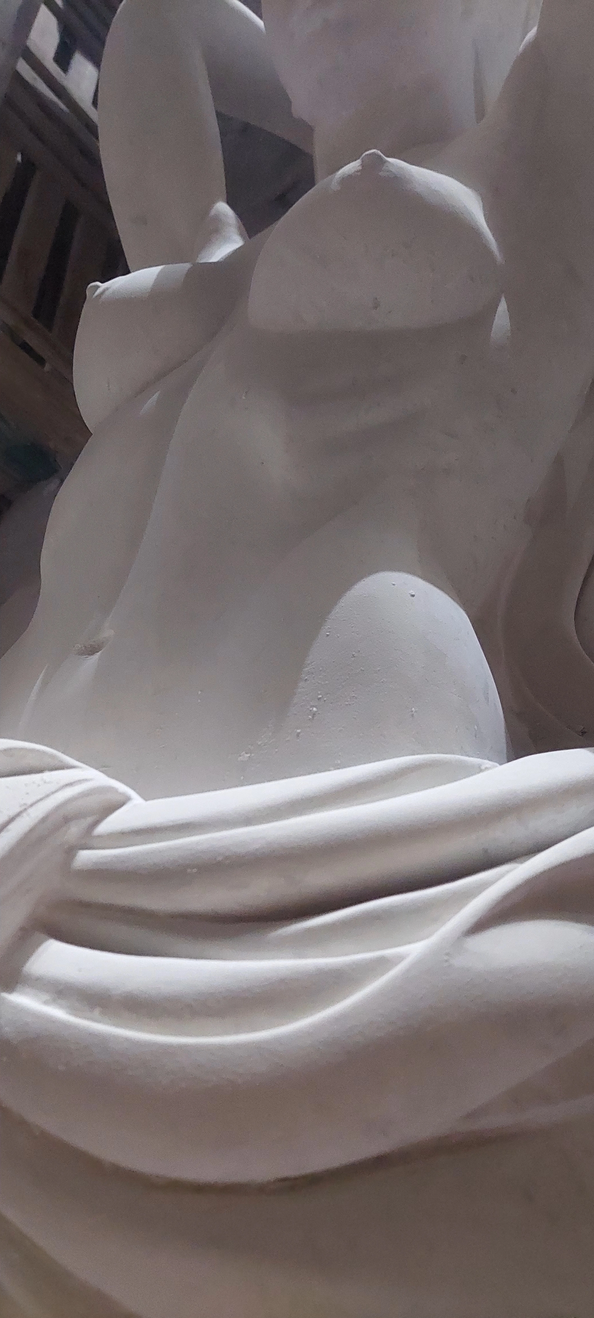 Facade fragment in marble block