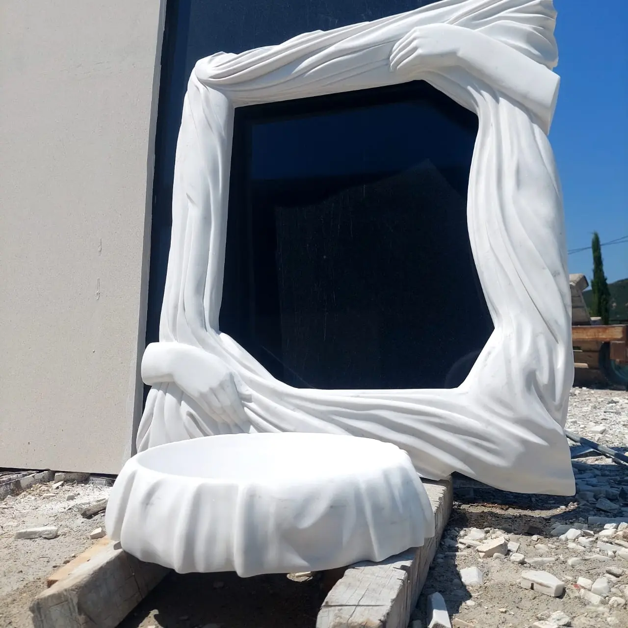 Sink with a framed mirror for luxurious bathrooms